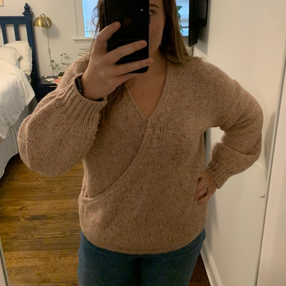 Madewell faux wrap sweater XL